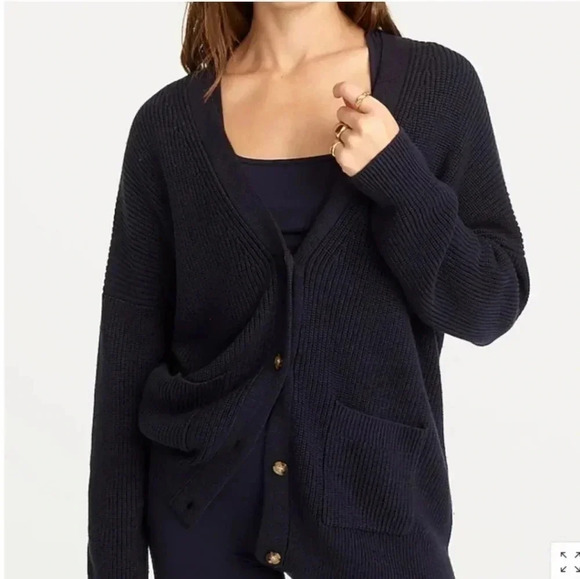 J.Crew Cotton/Cashmere Blue Button Up V-Neckline Sweater Cardigan(XXS) - Picture 4 of 13